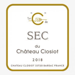 Chateau Closiot, C de Sec 2018, Bordeaux Blanc