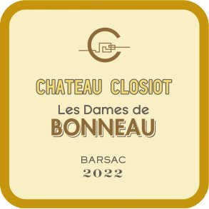 Chateau Closiot, Les Dames de Bonneau 2022, 1/2 fl., Barsac