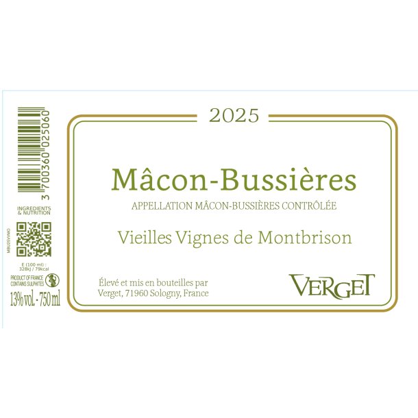 Verget, Macon Bussieres "Vieilles Vignes de Montbrison" 2025